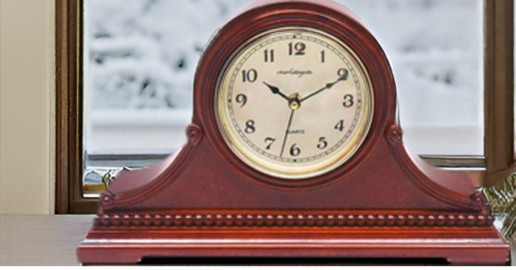 Antique Wooden Mantel Clock