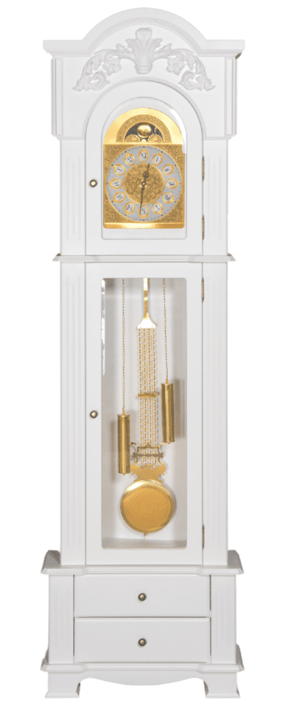 White grandfather clock