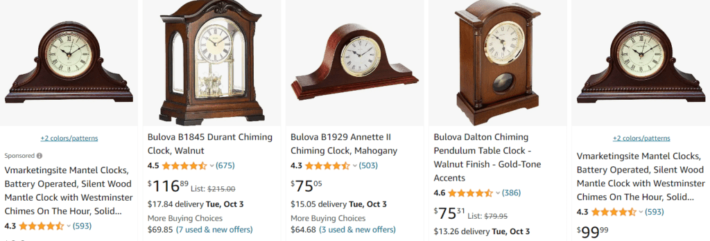 Best sellers chiming mantel clocks