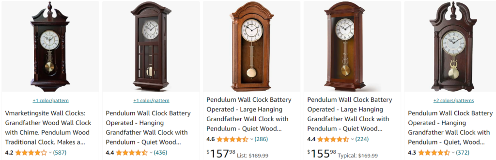 Grandfather pendulum wall clocks