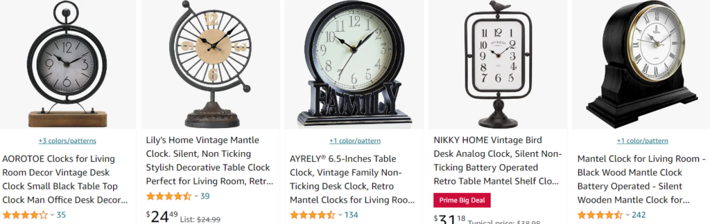 black mantel clocks for living room decor - Best sellers