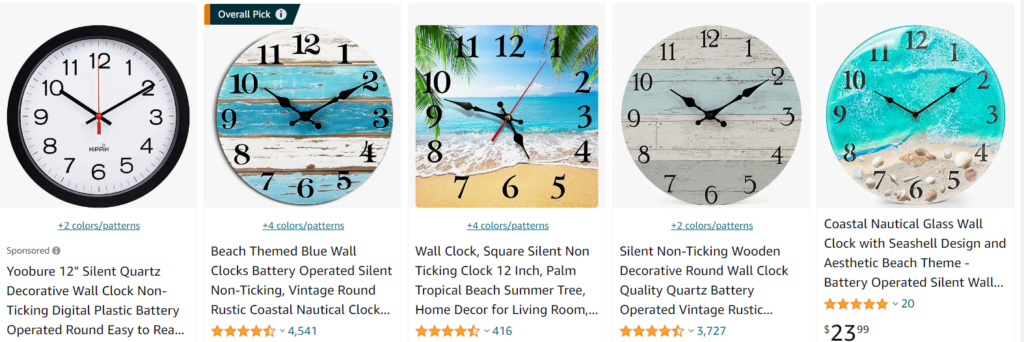 Beach clocks for wall - Best sellers