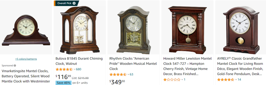 mantel clocks pendulum - best sellers