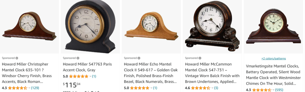 Decorative farmhouse mantel clocks - bestsellers