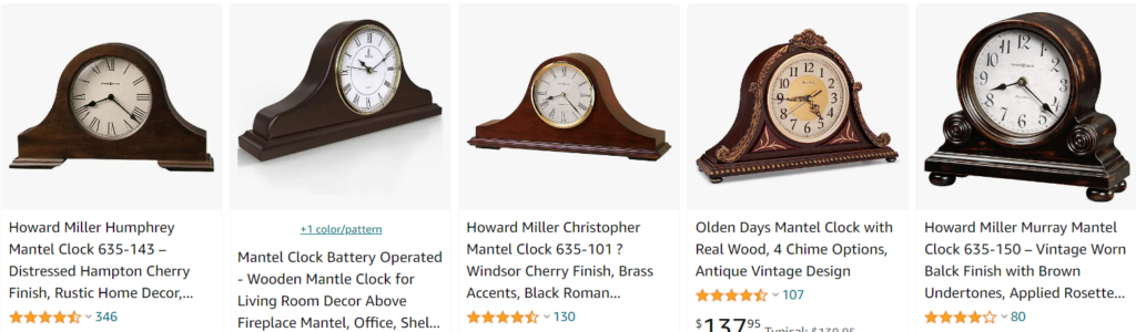 vintage French mantel clocks - bestsellers