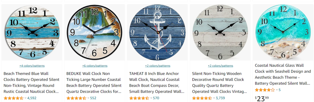 Beach wall clocks - bestsellers