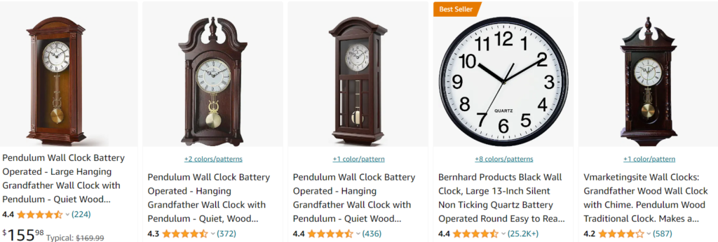 Wooden wall clocks with pendulum - bestsellers