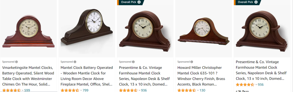 Modern mantel clocks - bestsellers