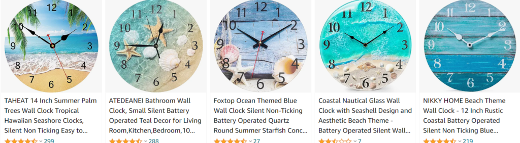 Beach themed clocks - bestsellers