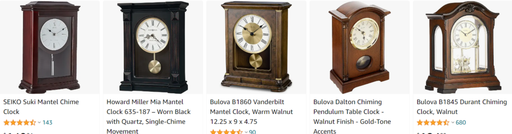 Large wooden mantel clocks - bestsellers