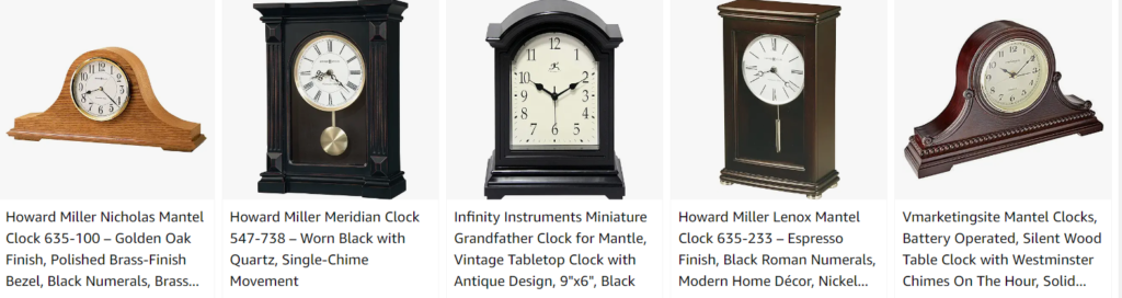 Black mantel clocks - bestsellers
