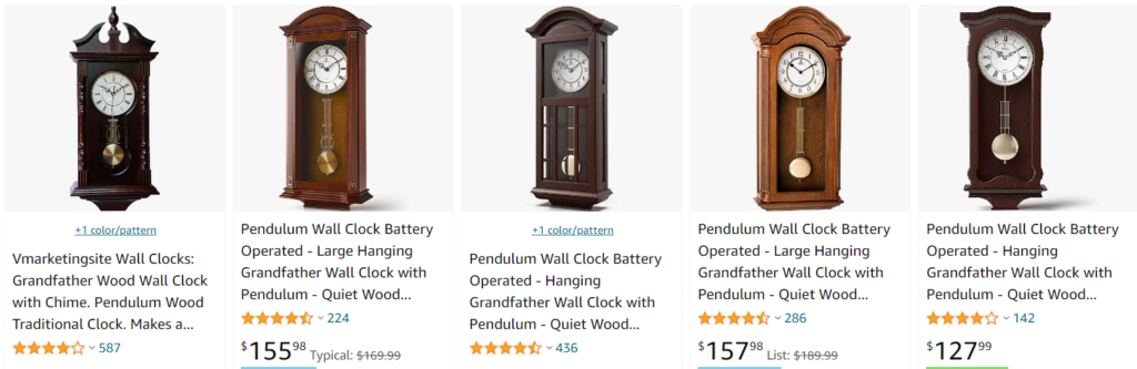 Grandfather walnut wall clocks - bestsellers