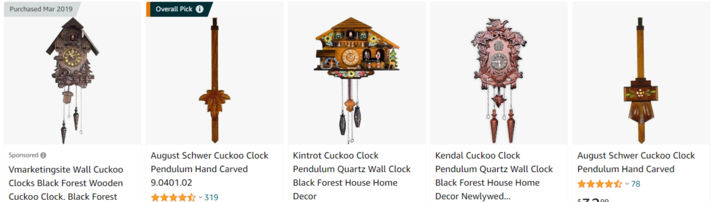 Cuckoo clocks with pendulums - bestsellers
