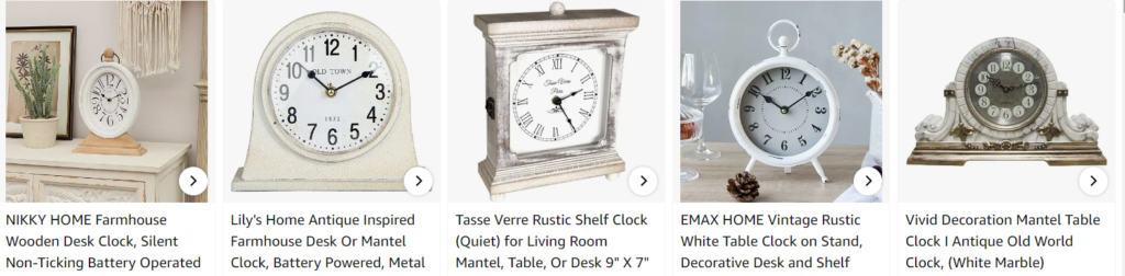 White mantel clocks - bestsellers