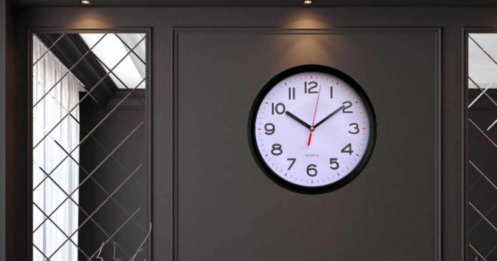 12 inch wall clock black and white