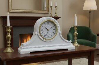White Wooden Table Chime Clock