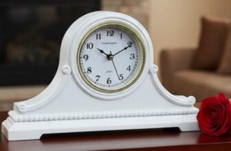 Charming whire mantel clocks for living room inspiration