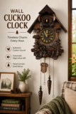 Black Forest Wall Cuckoo Clock for Rustic Living Room Decor