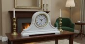 White Wooden Table Chime Clock
